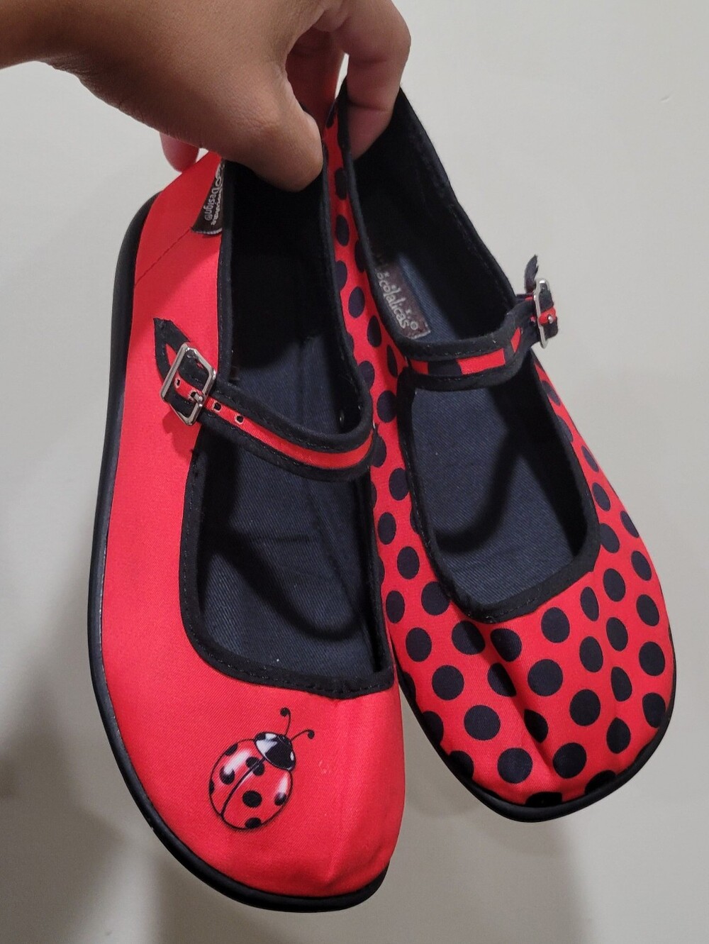 Chocolaticas 🩰Girls Red Ladybug Mary Jane Shoes